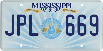 MS license plate JPL669
