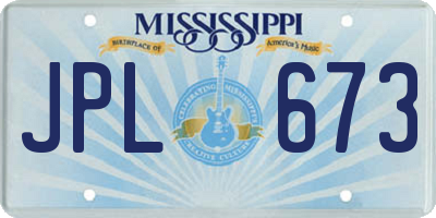 MS license plate JPL673