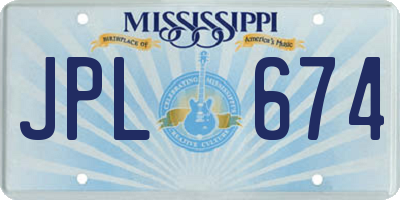 MS license plate JPL674