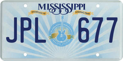 MS license plate JPL677