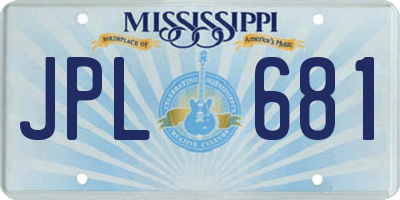 MS license plate JPL681