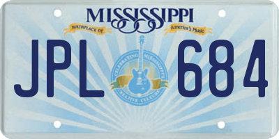 MS license plate JPL684