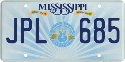 MS license plate JPL685