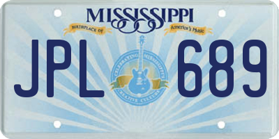 MS license plate JPL689