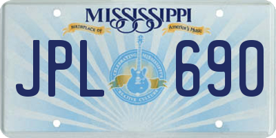 MS license plate JPL690