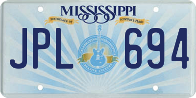 MS license plate JPL694