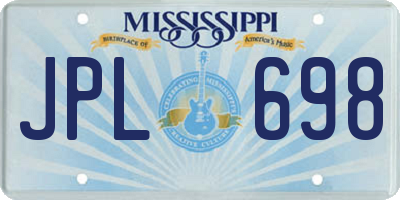 MS license plate JPL698
