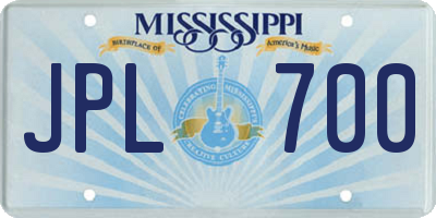 MS license plate JPL700