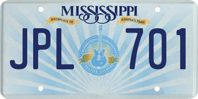MS license plate JPL701