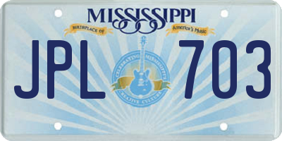 MS license plate JPL703