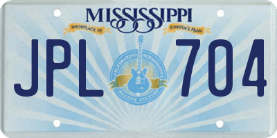 MS license plate JPL704