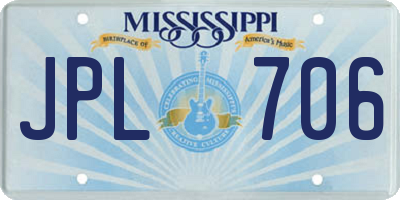 MS license plate JPL706