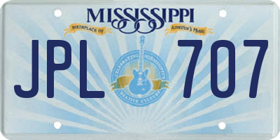 MS license plate JPL707