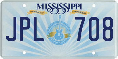 MS license plate JPL708