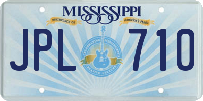 MS license plate JPL710