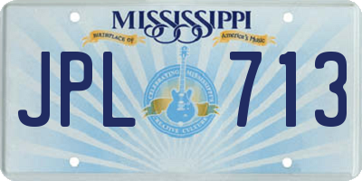 MS license plate JPL713