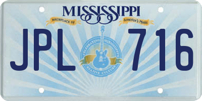 MS license plate JPL716