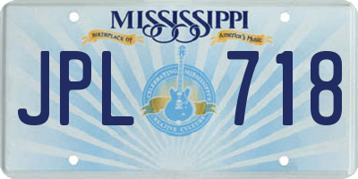 MS license plate JPL718