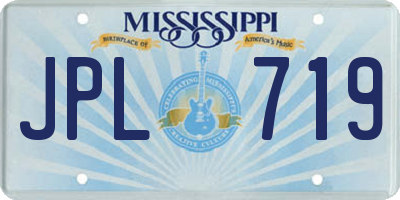 MS license plate JPL719