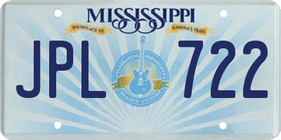 MS license plate JPL722