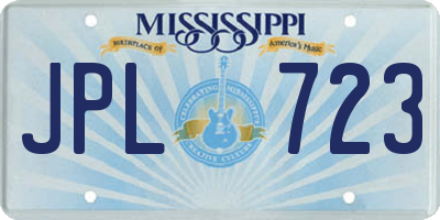 MS license plate JPL723