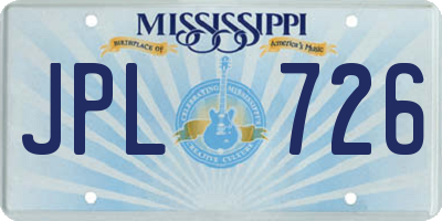 MS license plate JPL726