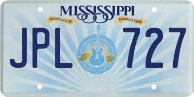 MS license plate JPL727