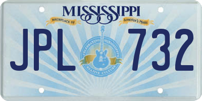 MS license plate JPL732