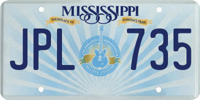 MS license plate JPL735