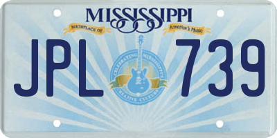 MS license plate JPL739