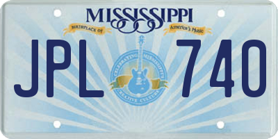 MS license plate JPL740