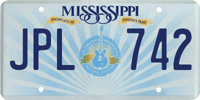 MS license plate JPL742