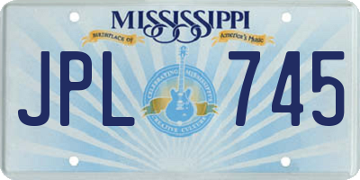MS license plate JPL745