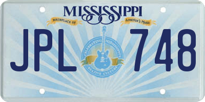 MS license plate JPL748