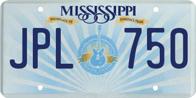 MS license plate JPL750