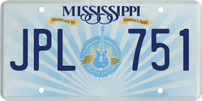 MS license plate JPL751
