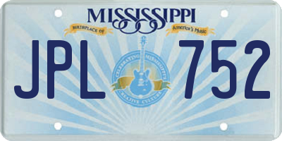 MS license plate JPL752