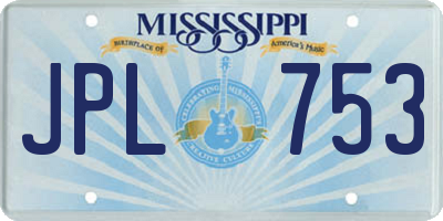 MS license plate JPL753