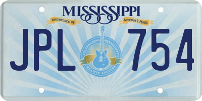 MS license plate JPL754