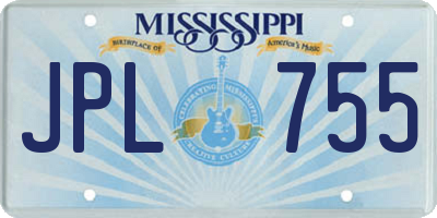 MS license plate JPL755