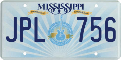 MS license plate JPL756