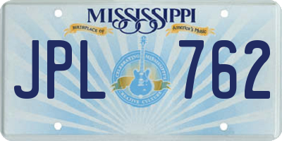 MS license plate JPL762