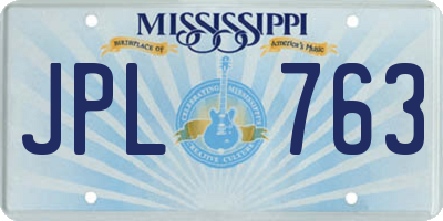 MS license plate JPL763