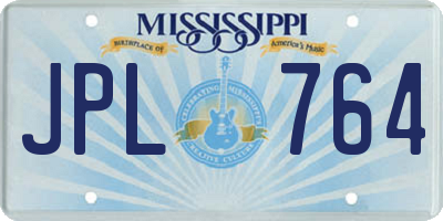 MS license plate JPL764