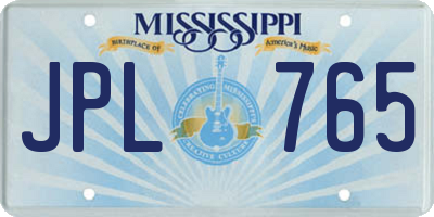 MS license plate JPL765