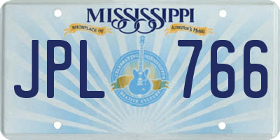 MS license plate JPL766