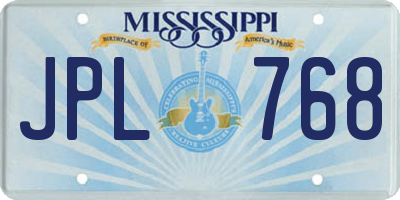 MS license plate JPL768