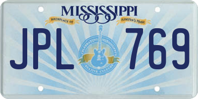 MS license plate JPL769