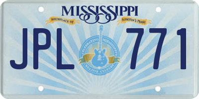 MS license plate JPL771