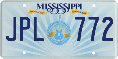 MS license plate JPL772